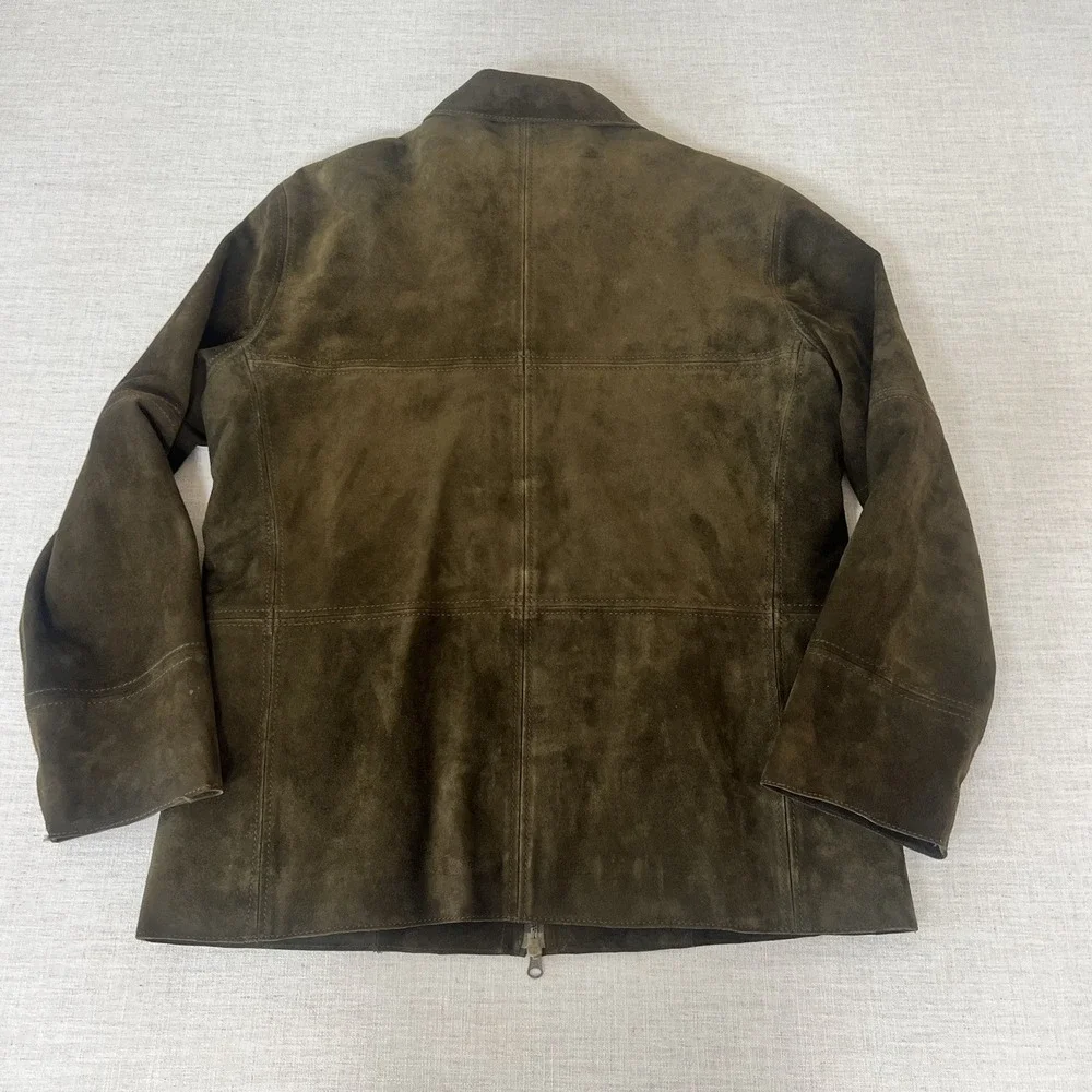 J. CREW Large Vtg Leather Suede Dark Brown Mens Jacket